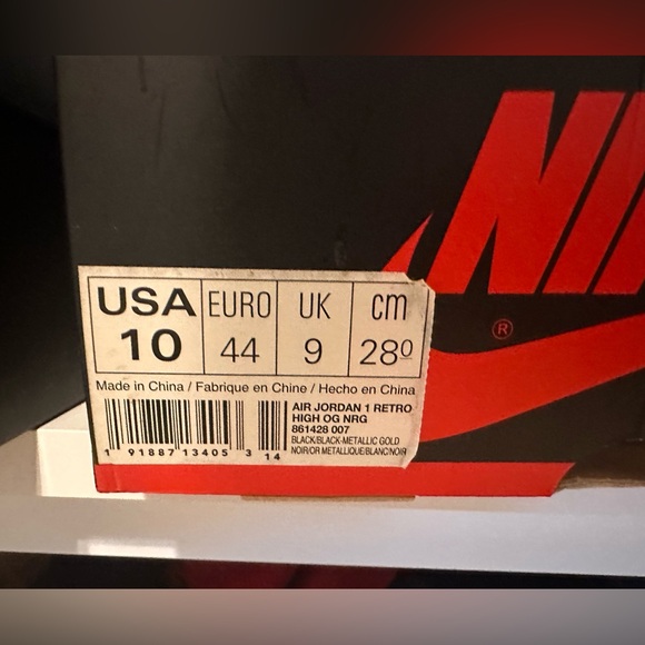 Air Jordan 1 Retro High OG Patent Gold Toe Sz 10 - Picture 6 of 7